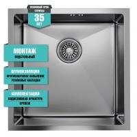 картинка Мойка подст.монтаж 45х45 (3,0) вып 3 1/2  MIXLINE PRO 20см с сифоном (сатин) от магазина Faberna.ru