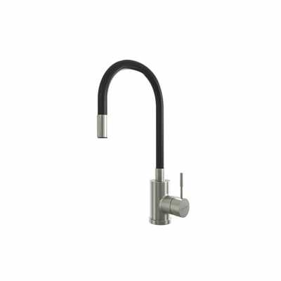 картинка Смеситель для кухни 35k MIXLINE MLSS-0325 ЧЕРНЫЙ гибкий силиконовый излив от магазина Faberna.ru