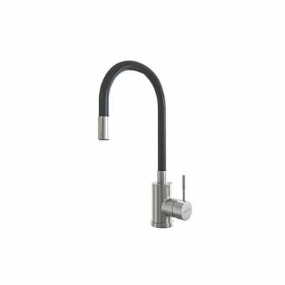 картинка Смеситель для кухни 35k MIXLINE MLSS-0325 СЕРЫЙ гибкий силиконовый излив от магазина Faberna.ru