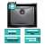 картинка Мойка подст.монтаж 53х43 (3,0) вып 3 1/2  MIXLINE PRO 22см с сифоном (черный графит) от магазина Faberna.ru