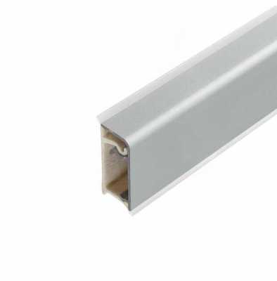 картинка Плинтус алюминиевый прямоугольный горизонтальный длина 3 метра цвет алюминий от магазина Faberna.ru