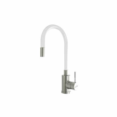 картинка Смеситель для кухни 35k MIXLINE MLSS-0325 БЕЛЫЙ гибкий силиконовый излив от магазина Faberna.ru