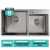 картинка Мойка настол.монтаж 72х40 (3,0) 2-х ЧАШЕВАЯ вып 3 1/2  MIXLINE PRO 22см с сифоном (сатин) от магазина Faberna.ru